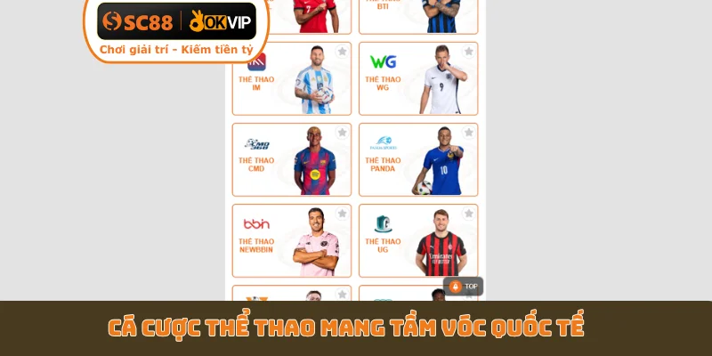 Cá cược thể thao mang tầm vóc quốc tế